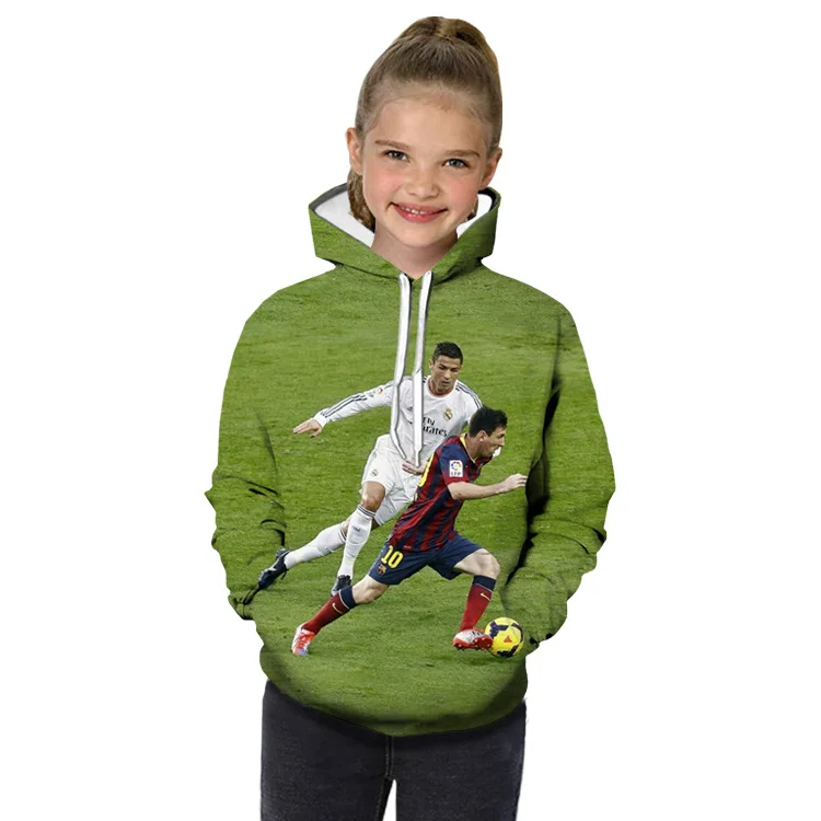 Messi/толстовка с капюшоном; спортивная одежда с объемным рисунком «Барселона»; одежда для родителей и детей; одинаковые комплекты для семьи; уличная одежда; подарки для детей; Прямая поставка