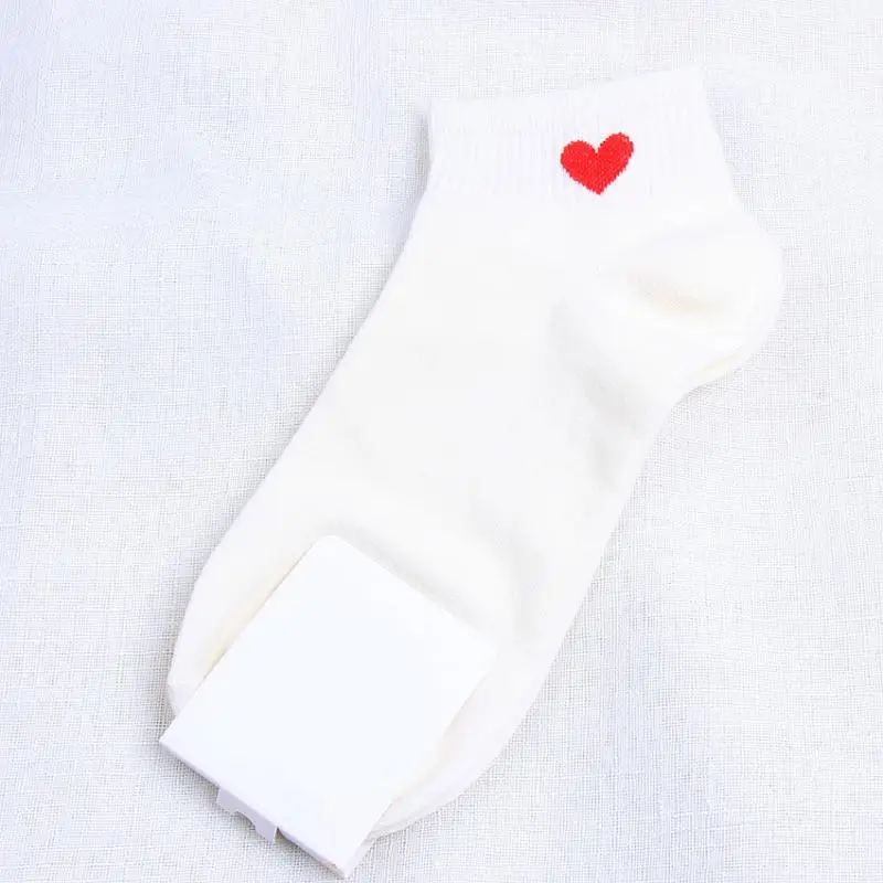 Модные женские длинные хлопковые носки в стиле Харадзюку, спортивные носки, японские Носки с рисунком сердца, носки в стиле хип-хоп, однотонные хлопковые крутые носки