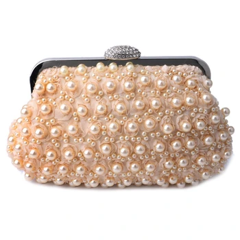 

Evening Bags Women Clutch Bags Evening Clutch Bags Wedding Bridal Handbag Pearl Beaded Lace Rose Fashion Rhinestone Bags