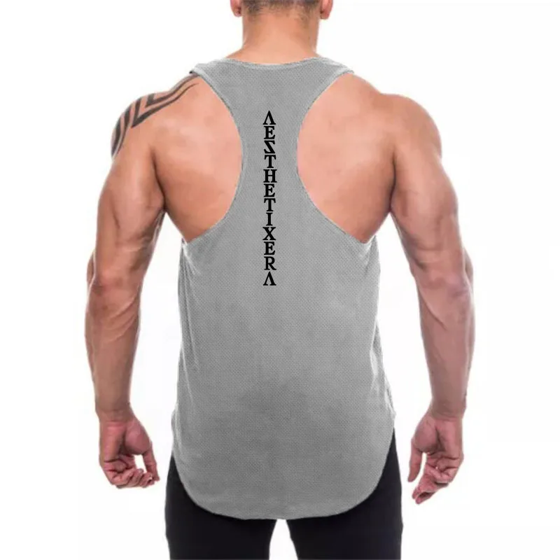 

Workout Brand New Mesh Men's Tank Top Muscle Singlets Fashion Sport Undershirt Gym Clothing Bodybuilding Sleeveless Fitness Vest