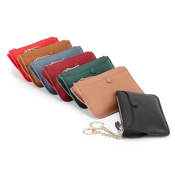 

2020 new leather short wallet female simple zipper coin toe layer leather small fresh coin purse