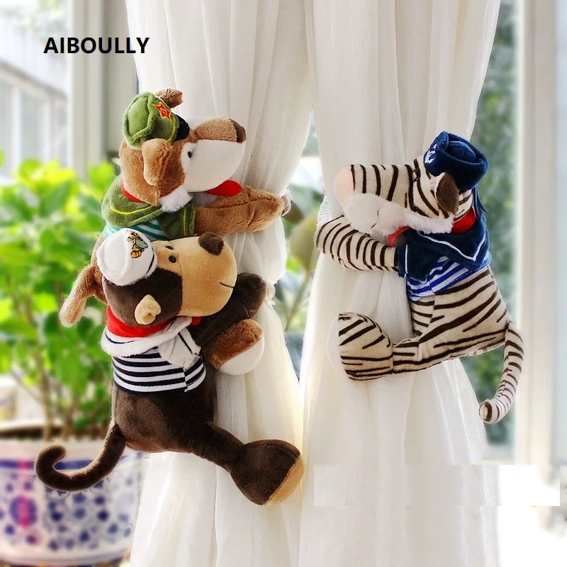 2Pcs/set lion Animal Strap Curtain Clip Tie back Hook Accessories Buckle Children Room Decoration | Дом и сад