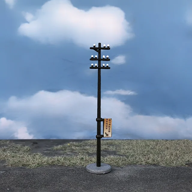 FunTrying 1:76/1:87/1:160 power line pole,OO/HO/N scale utility pole,miniature model,model railroad, architectural models 3