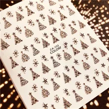 Новейшая серия букв CA-133 Рождественская елка Красочные конструкции 3d дизайн ногтей Наклейка для ногтей аксессуары