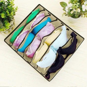 

Underwear Storage Organizer Box,6/7/8/24 Socks/Scarf/Bra Grid Wardrobe Drawer Organizer Foldable Closet Fabric Home Container