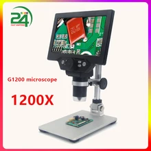 G1200 1200X mikroskop cyfrowy do lutowania elektronicznych mikroskop wideo 7 cal LCD 12MP ciągłe wzmocnienie szkło powiększające