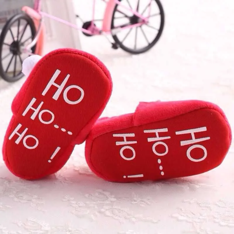 Winter Warm Baby Slippers Boys Girls Cotton Cute Shoes Santa Soft Bottom Low Tube Floor Shoes Christmas Gifts for Baby
