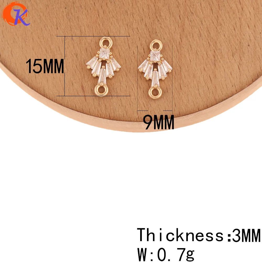 Cordial Дизайн 50 шт 9*15 мм ювелирные аксессуары/CZ серьги Разъемы/DIY ювелирных изделий/ручной работы/Аксессуары для украшений