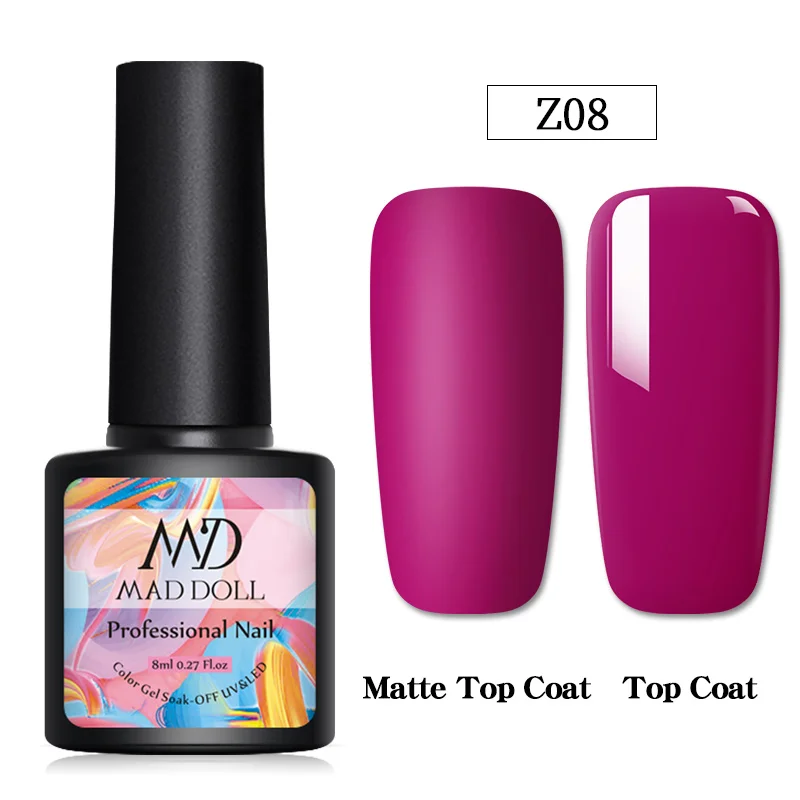 Z08 MAD DOLL желтый Гель-лак для ногтей для зимней серии, долговечный лак для ногтей, лак для ногтей, сделай сам, дизайнерские украшения - Цвет: Z08