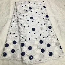 Синий желтый африканский хлопок кружевной ткани новейшее швейцарское кружево Вуаль в швейцарском стиле с камнями для мужчин и женщин вечерние платья