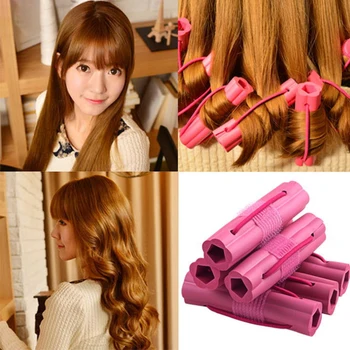 

DIY Hairdressing Salon Styling Tools Magic Sponge Hair Curler Pink Foam Cushion