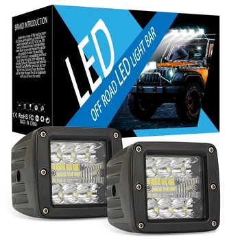 

3"inch three Rows Car A-pillar Embedded LED Work light 48W 4800Lm 6000K 12V 24V 4x4 Truck UAZ ATV Off Road Auto Led Light Bar