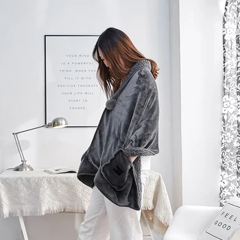 

Hot Blanket Home Textile Polyester Fibre Home Thick Wearable Blankets with Pockets Sofa Bed Blanket