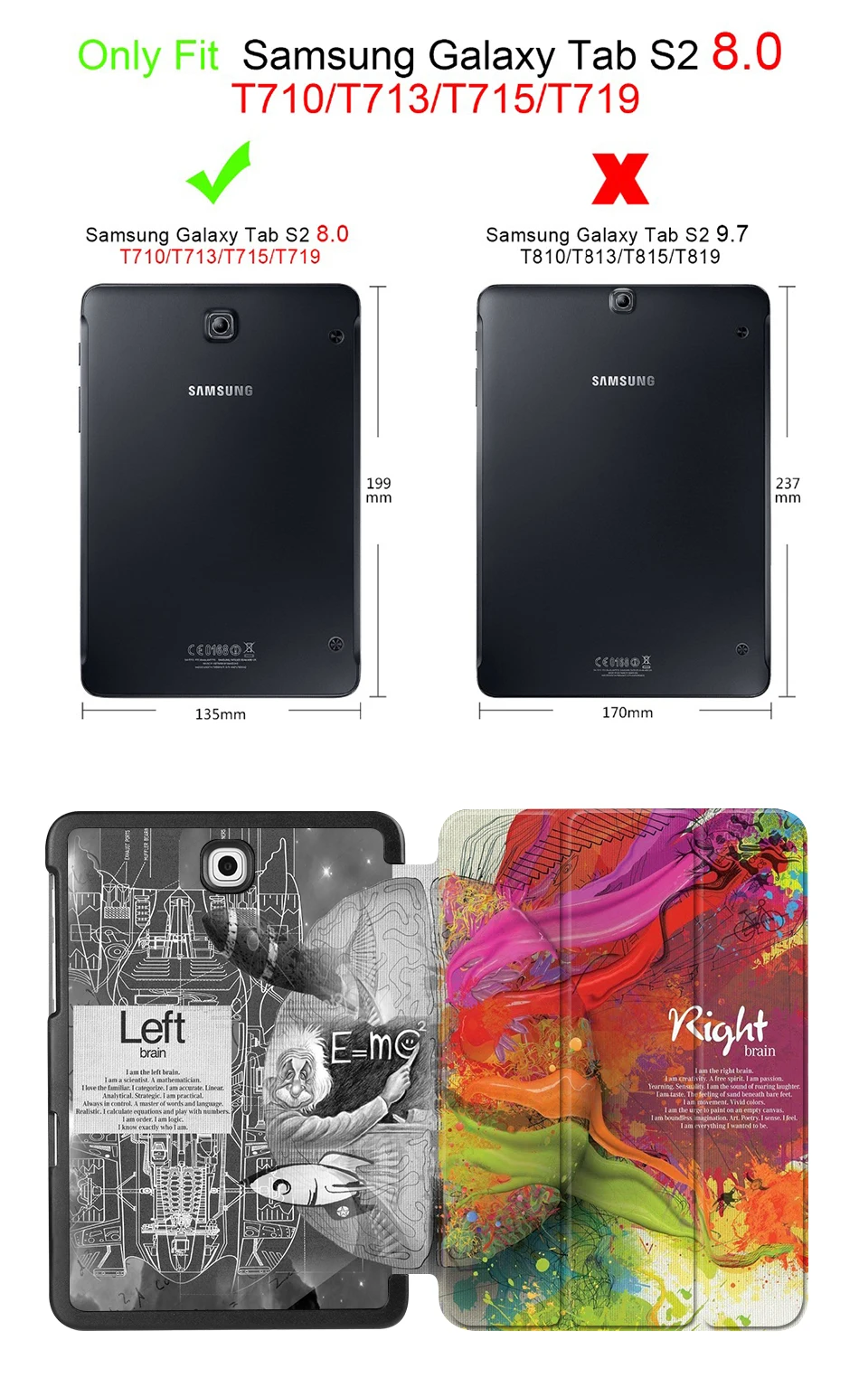 MTT Brain планшет для надписей чехол для samsung Galaxy Tab S2 8,0 дюймов SM-T710 T713 T715 T719 откидная подставка из искусственной кожи защитный чехол