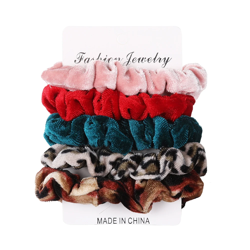 velvet 5PCS-G Haimeikang 6 шт./лот резинки для волос для девочек эластичные волосы резиновые ленты аксессуары резинка для волос кольцо веревка конский хвост держатель - Цвет: velvet 5PCS-G