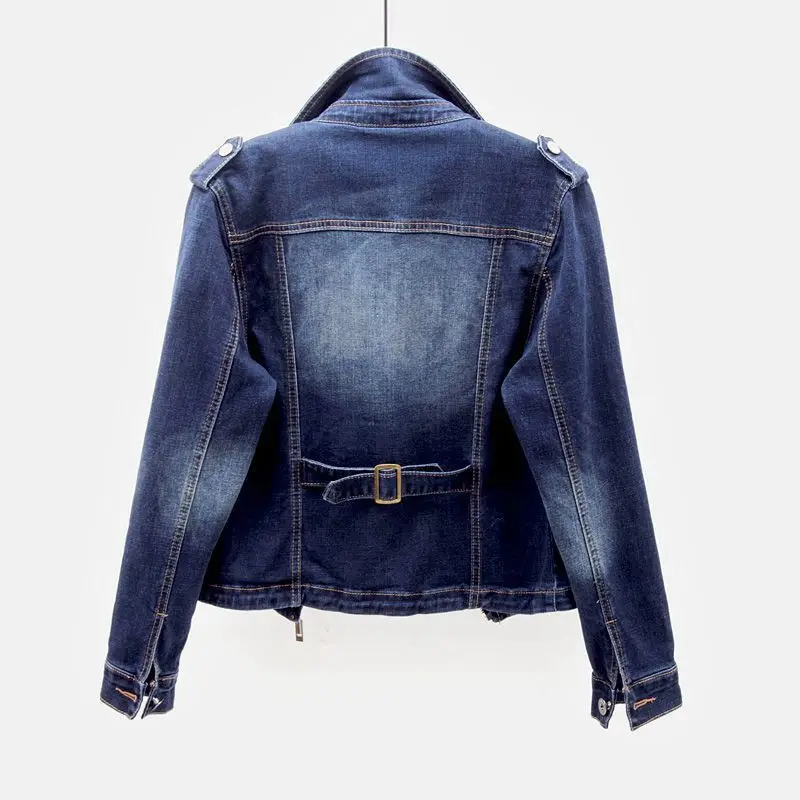 Vintage Zipper Stretch Denim Jacket | Slim Fit Motorcycle Coat | Light & Navy Blue | S-3XL Vintage Zipper Stretch Denim Jacket | Slim Fit Motorcycle Coat | Light & Navy Blue | S-3XL