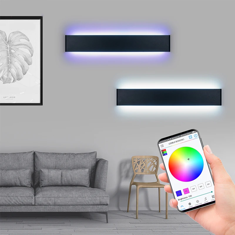 

RGB Wall Light LED Effect Wall Lamp With APP Control Colorful Wall lamp For Bedroom Party Bar Lobby KTV Home wall decoration