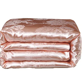 

Hot Sales Silk Summer Quilt Air Condition Blanket Satin Bed Size Large Cover Quality High Adult Comforter Home Use Jacquard