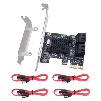 

4 Port SATA III Expansion Card 6Gbps PCIe 1X to SATA 3.0 Adapter Converter Card Support IPFS Hard Disk Devices Card