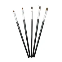 5PCS Kolinsky Flat Nail Art Brush Set Gradient Acrylic Nail UV Gel Builder Drawing Painting Pen Manicure Tool 2