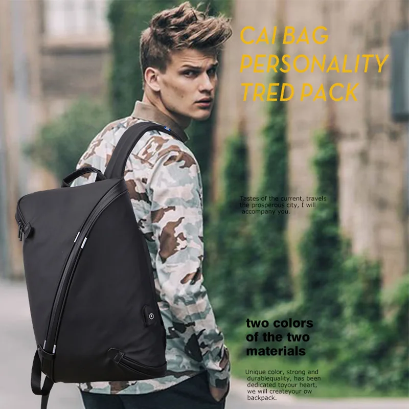 

Tu guan Korean-style Men's Bag Waterproof Anti-Theft Computer Bag Schoolbag USB Backpack Backpack