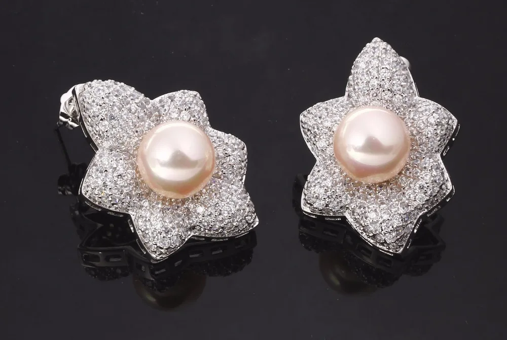 pink pearl earrings