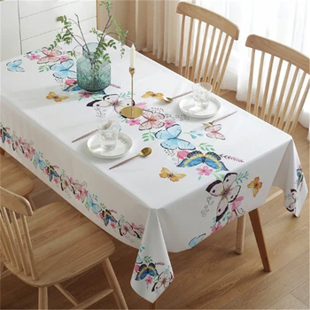 

Colorful Fangyuan Fish Plain tablecloth Simple Table Cloth Waterproof Oilproof Thick Rectangular tablecloth on the table