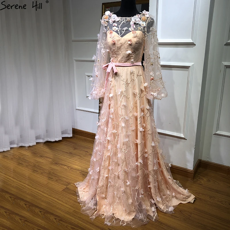 Новейшее платье-кафтан с длинным рукавом и цветочным принтом, вечерние платья на выпускной, элегантные платья Abendkleider BLA6496