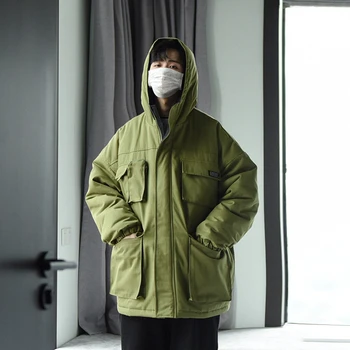 

Streetwear Winter Jacket Men Parkas 2020 Mens Hip Hop Thick Coat Windbreaker Korean Fashions Black Warm Hooded Jackets