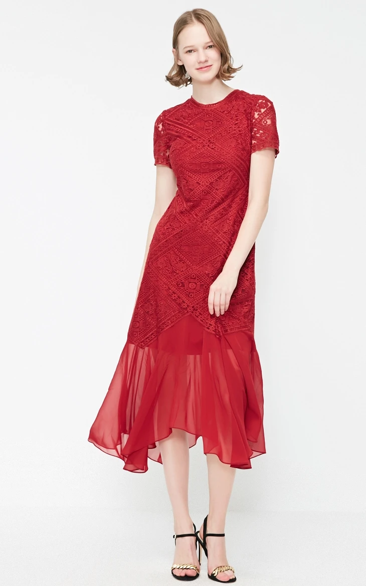 Vero Moda женские кружева сплайсинга круглый вырез вечерние платья | 31917B504