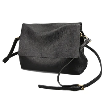 

Ladies Soft Messenger Bag Leather Wallet Black Luxury Small Handbag One Shoulder Messenger Bag