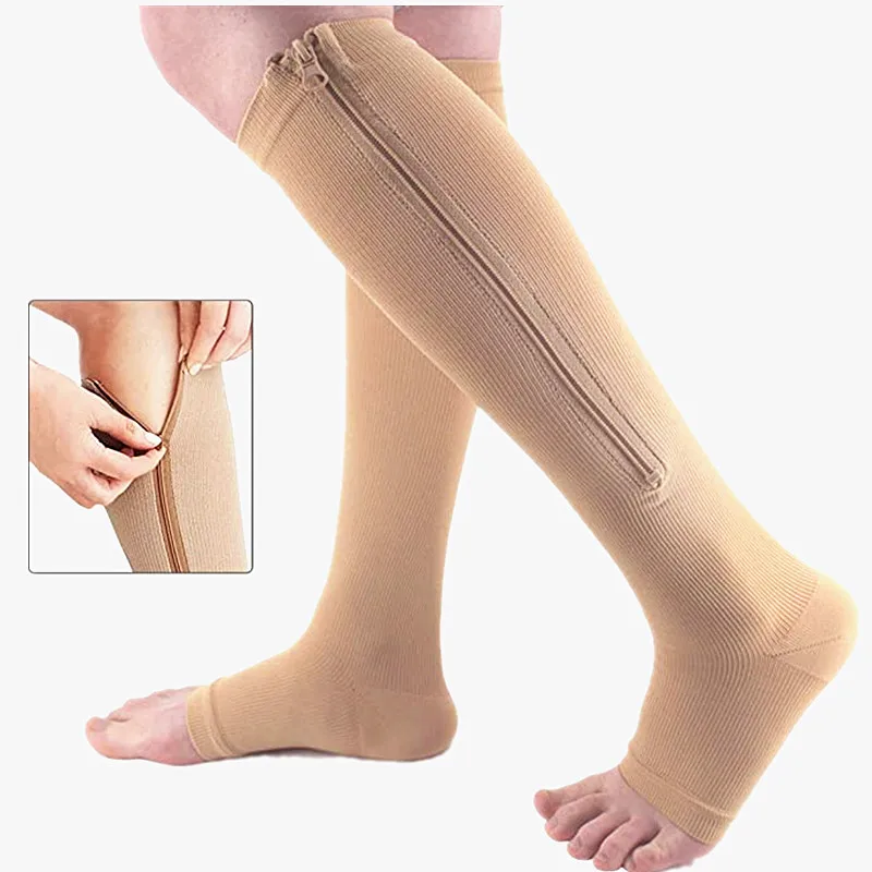 Burn Fat Zipper Compression Stockings Blood Circulation Graduated