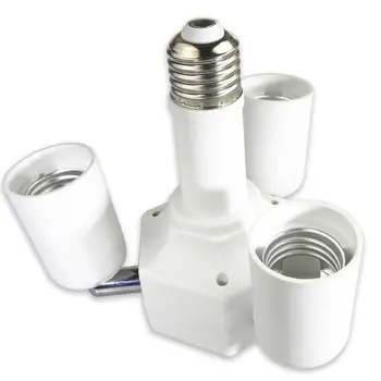 

3 in 1 Rotatable E27 Base Light Lamp Bulb Adapter Holder Socket Splitter