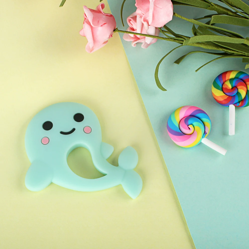 Keep& Grow 1 шт. BPA Free Dolphin Детские Силиконовые Прорезыватели DIY ожерелье аксессуары силиконовые бусы для прорезывания зубов игрушки детские товары