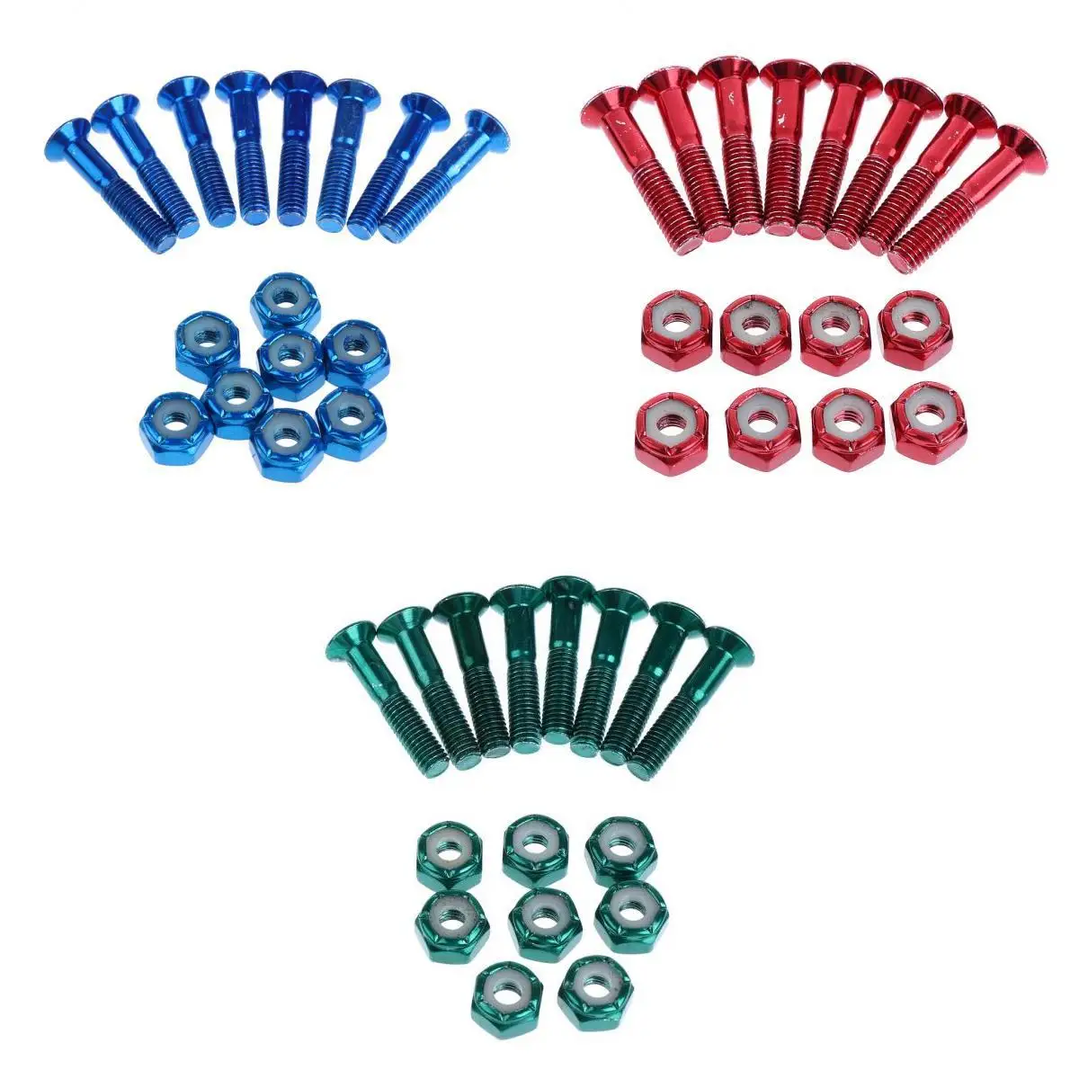 24 pieces Replacement Skateboard Truck Hardware Set Screws Bolts