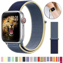 Дышащая повязка для apple Watch Series 4 3/2/1 полосы 38 мм 42 мм нейлоновая мягкая сменная Спортивная петля для iwatch 4 3 2 1 40 мм 44 мм