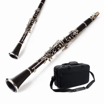 

ABS 17 Key Clarinet bB Flat Soprano Binocular Clarinet with Cleaning Cloth Gloves Screwdriver Reed Case Woodwind Ins