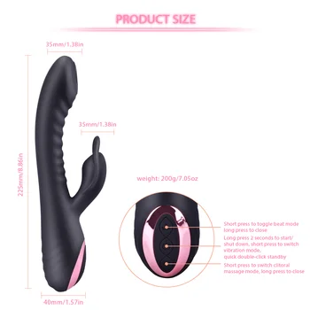SHAKI G-Spot Dildo Rabbit vibrators Hitting Vibrating Vagina Massager Female Masturbator Clitoris Stimulator Sex Toys For Women 3