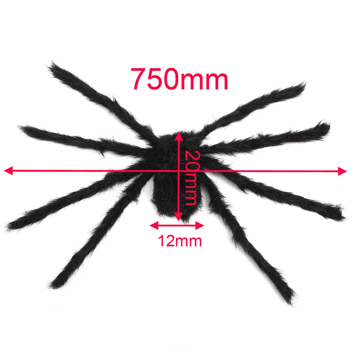 Черный мягкий розыгрыш шутки страшные игрушки ужасные из искусственного плюша; Spider 30/50/75/90 см для Хэллоуина Декор Игрушки вечерние этап ужас реквизит - Цвет: 75CM
