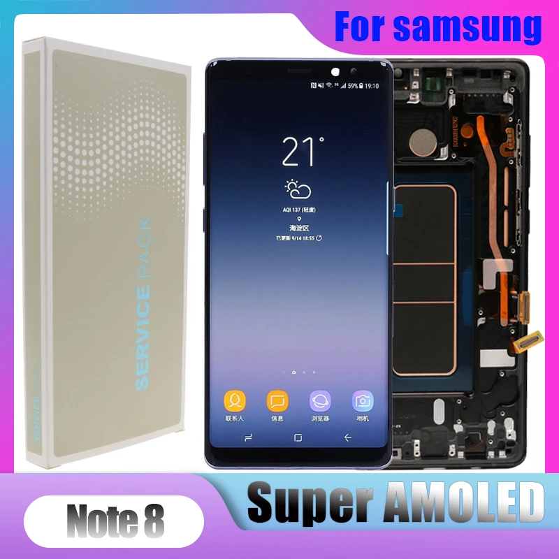 ЖК дисплей 6 3 дюймов Super AMOLED Note8 для Samsung Galaxy NOTE 8 N9500 N9500F с сенсорным экраном и