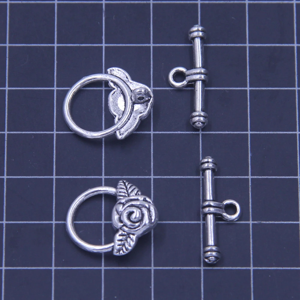 Застежка шарнир для браслетов 19 мм 10 комплектов|toggle clasp|silver tonetoggle clasps for jewelry |