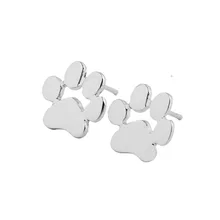 Милые женские серьги с принтом в виде лапы, женские серьги-гвоздики в виде собачки, кошки, лапы, подарочные серьги-гвоздики с принтом в виде лап
