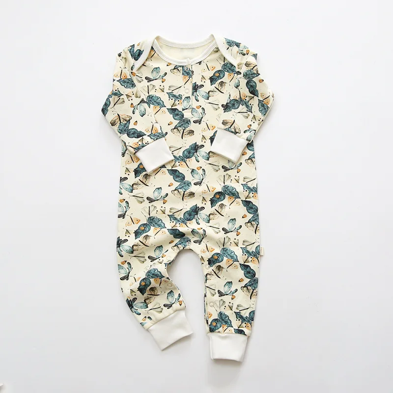 0-24M Newborn Kid Baby Boys Girls Clothes Long Sleeve Print Floral Romper Cute Sweet Stretch Cotton Jumpsuit New born Outfit