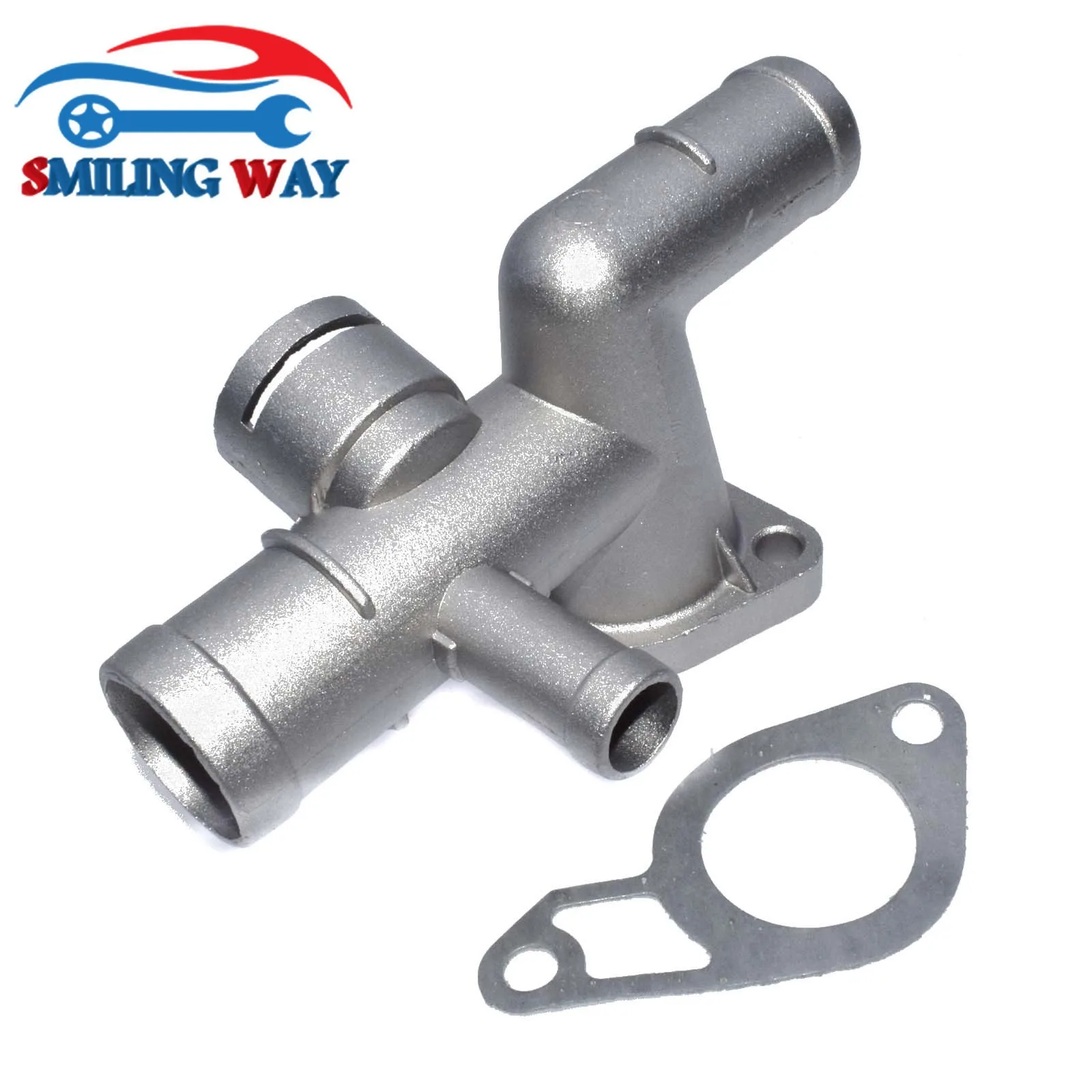 Aluminum Coolant Thermostat Radiator Water Flange Pipe Connector Engine Coolant Thermostat Audi VW A3 TT Skoda Seat Bora Golf Jetta 1.8T 1J0121087C
