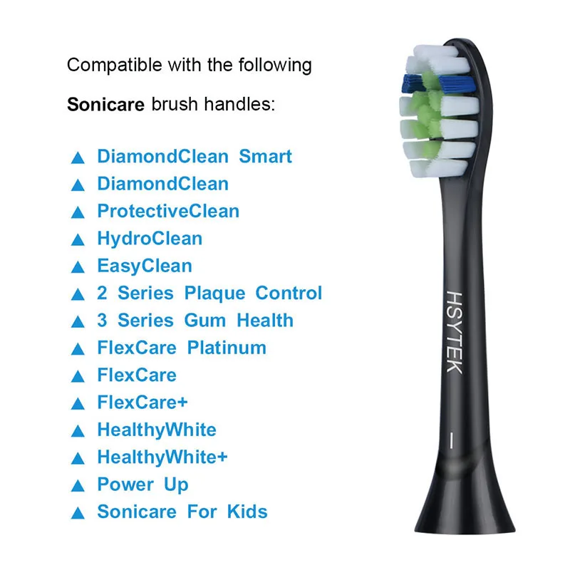 12 шт. YH729 черные сменные насадки для щеток с крышками для Phillips Sonicare Diamond Clean электрическая зубная щетка с напоминанием щетинки