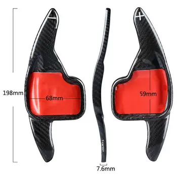 

2 pieces Carbon Fiber Gear DSG Steering Wheel Paddle Shifter Cover Fit For BMW i8 2016-18