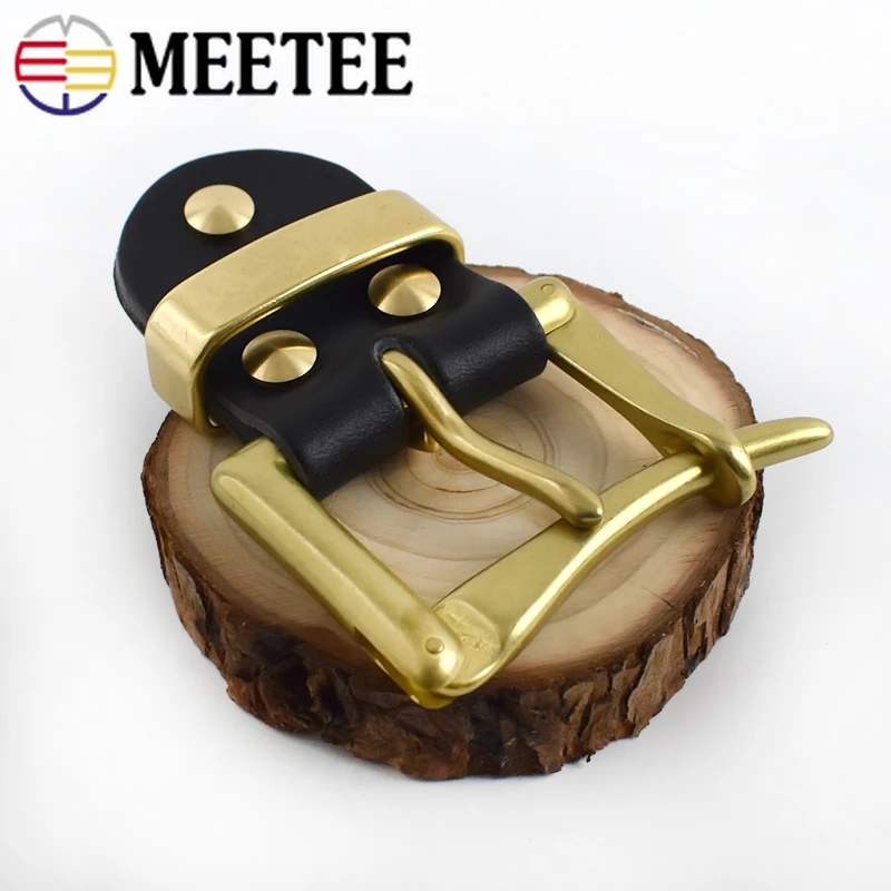 Meetee 1 шт. 39 мм широкая пряжка ремня из чистой латуни шпилька ремонтные Аксессуары