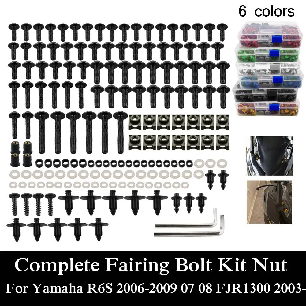 Комплект болтов обтекателей из сплава с ЧПУ для Yamaha R6S 2006 2009 07 08 FJR1300 2003 2005 04|Полные комплекты обтекателей| |
