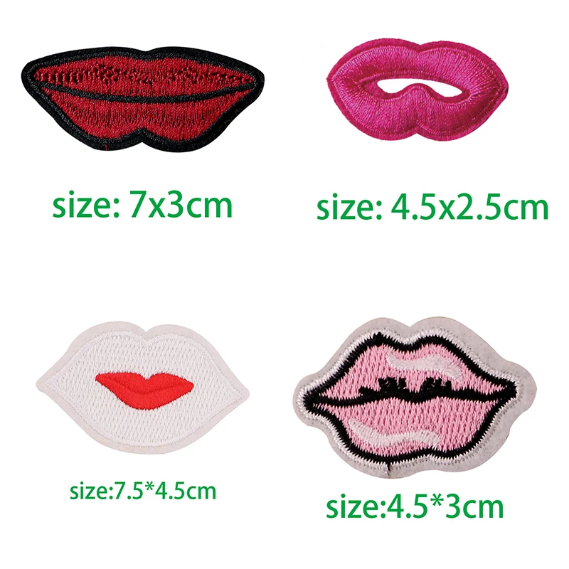 Модные и милые вышитые нашивки с аппликацией в виде поцелуя губ Smooch Love icon для