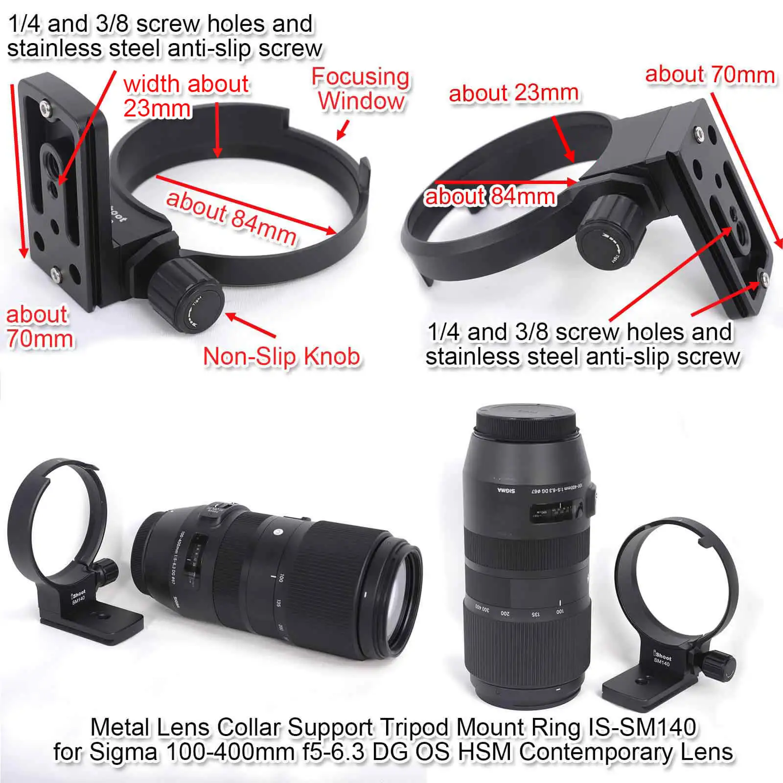 Lens Collar Tripod Mount Ring for Sigma 100-400mm f5-6.3 DG OS HSM Contemporary